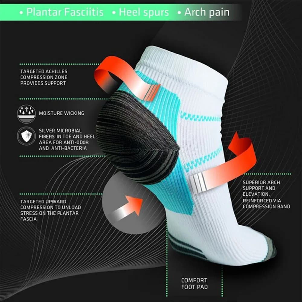 Calzini a compressione da donna anti-fatica per piedi comfort, manica elastica, sollievo dal gonfiore, supporto per caviglia per regalo di lavoro sportivo da viaggio