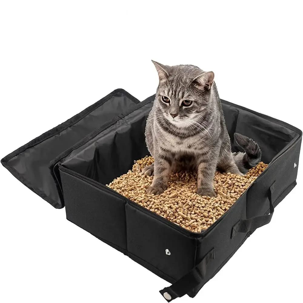 Pet Litter Box Portable Folding Travel Dog Toilet Tray Folding Cat Litter Potty Waterproof Outdoor Foldable Cat Litter Box