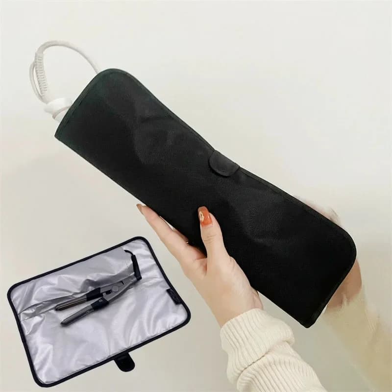Heat Resistant Flat Iron Custody Hair Plate Carpet and Case Iron Curly Hair Clips Travel Organizer for Hair Plate