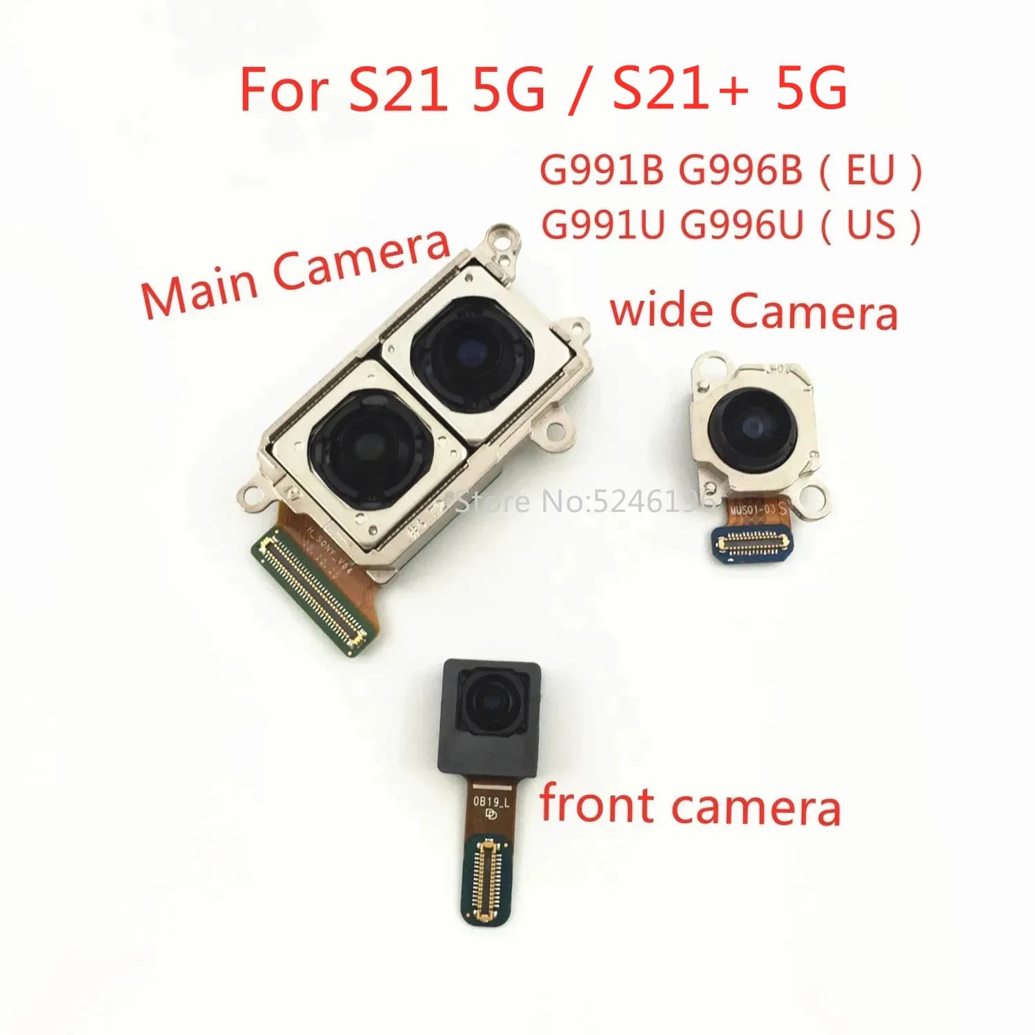 1 pz Indietro grande Modulo fotocamera posteriore principale per Samsung Galaxy S21 G991B S21 + 5G G996B (EU) S21 G991U S21 + 5G G996U (US)