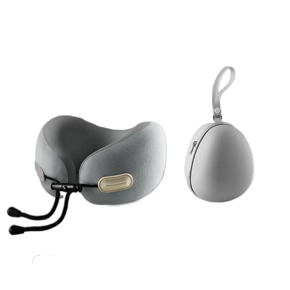 Cuscino da Viaggio Ergonomico a U con Supporto per la Testa e Borsa Portaoggetti, Cuscino per il Collo Morbido e Traspirante per Auto e Aereo