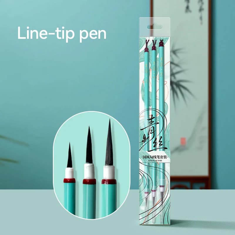 3Pcs/set Hook Line Pen Chinese Traditional Calligraphy Watercolor Painting Brush For Artist Drawing Watercolor Painting Supplies