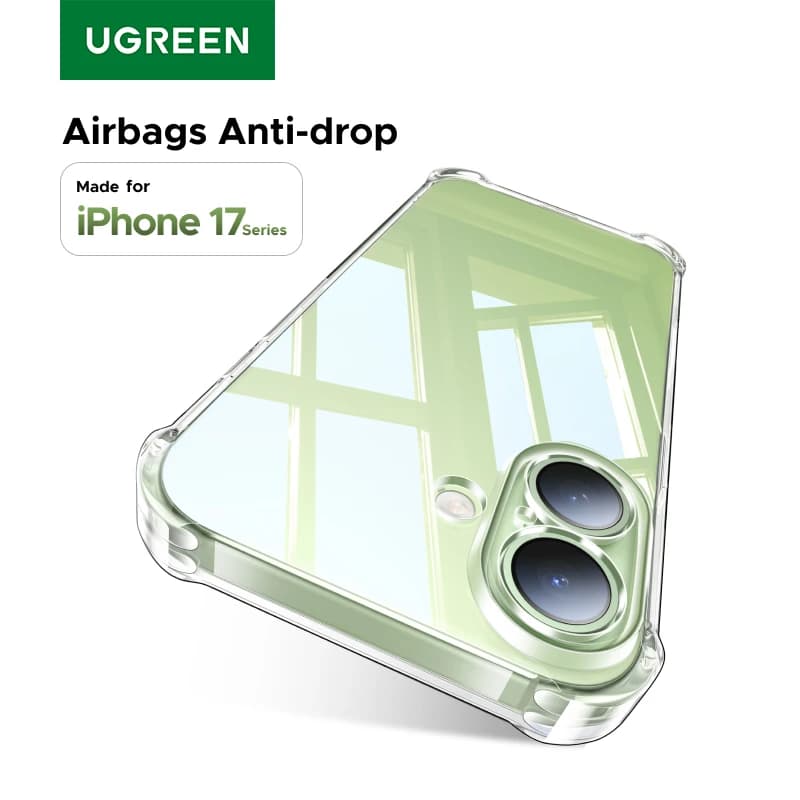 Custodia per airbag UGREEN per iPhone 17 16 15 Pro Max Custodia trasparente Cover trasparente per iPhone 16 Pro 17 Custodia protettiva Air antiurto