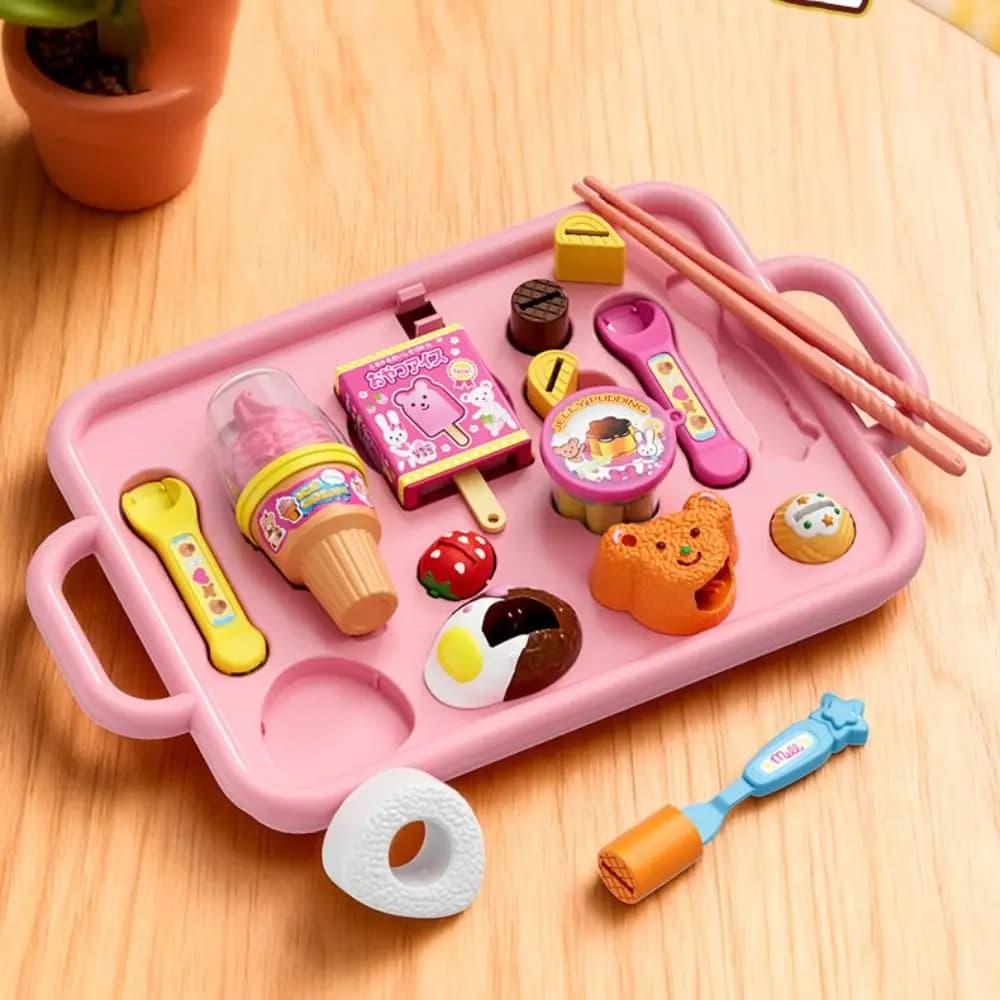 Little BearShape Budino Set di alimentazione Modello di simulazione Giochi di imitazione Lunch Box Budino Gioco di ruolo Kawaii Gioca a casa Giocattoli