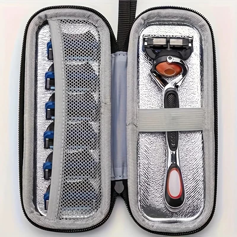 Custodia da viaggio per rasoio vintage da 1 pezzo: custodia rigida in EVA per kit da barba, durevole e protettivo, compagno perfetto per gli uomini