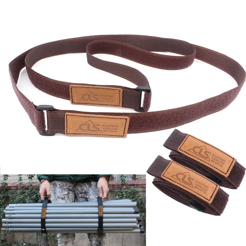 Outdoor camping straps with travel equipment, slider straps for travel tents, Velcro straps 2 packs