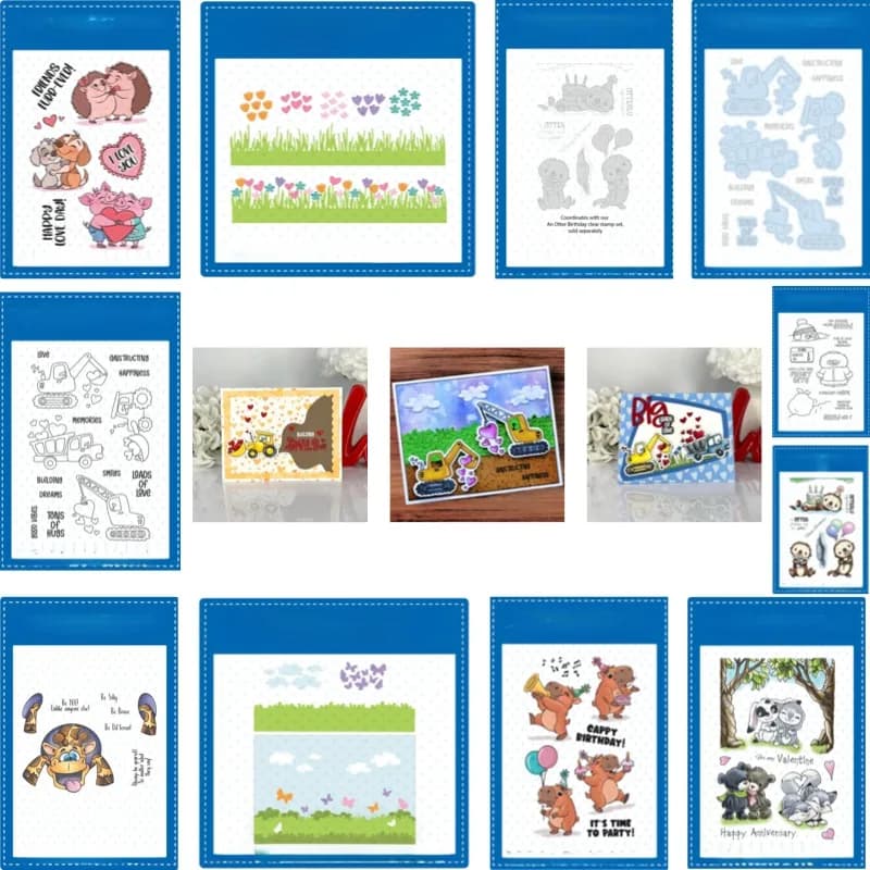 Timbri e Fustelle 'Campo di Fiori', Nuovi Arrivi per Decorazione Scrapbook e Diari, Stencil per Goffratura, Template Fai-da-Te per Biglietti d'Auguri Artigianali