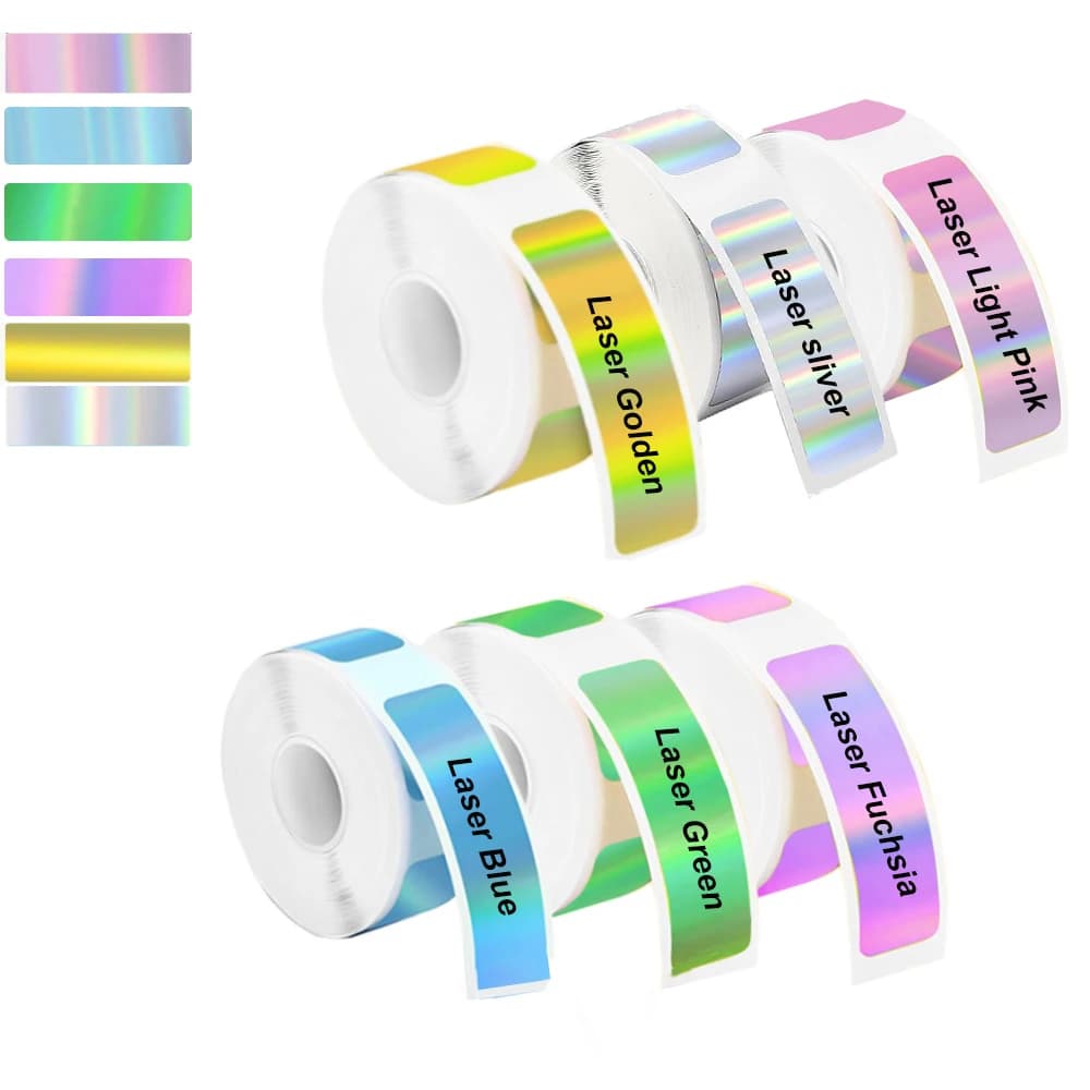 2 Rotoli 12*40mm Etichetta Adesiva Olografica per Marklife P15 P12 P11 D30 Q30S Stampante di Etichette Carta Termica autoadesiva Impermeabile