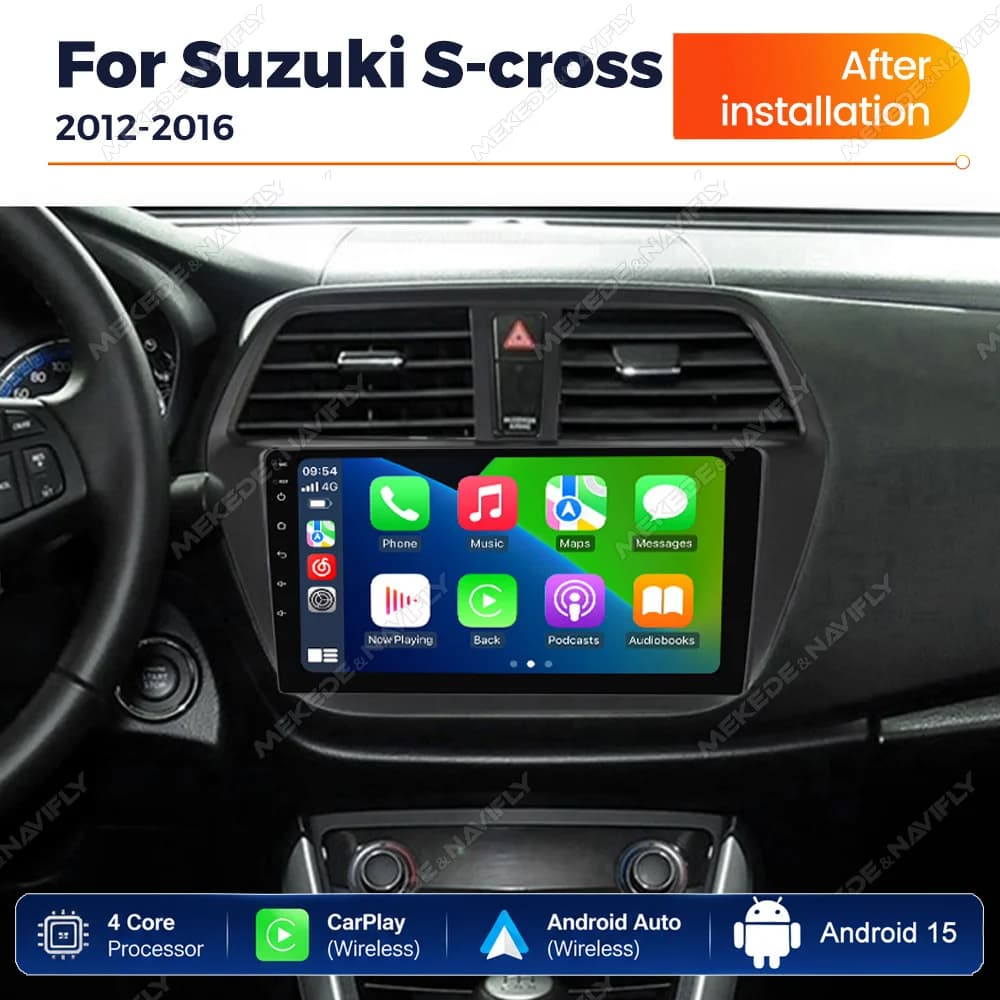 Android 15 IPS Touch Screen 9inch Car Radio For Suzuki SX4 2 S-Cross 2012 - 2016 Carplay Stereo Multimedia Player GPS Autoradio