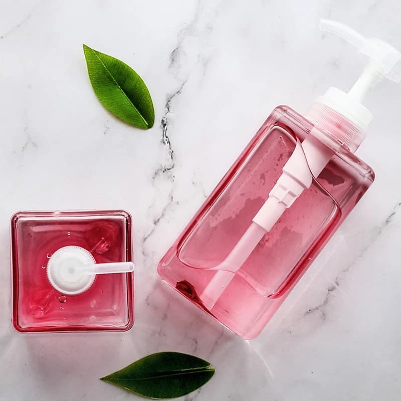 Flaconi quadrati in plastica da 100-650 ml con pompa, dispenser per sapone liquido, mousse, shampoo, lozione, gel doccia, ricaricabili