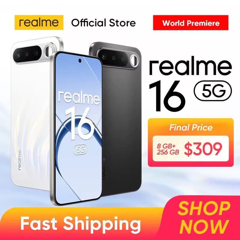 [Nuovo Lancio] realme 16 5G Smartphone NFC Display AMOLED da 6,57" 120Hz Doppia Fotocamera AI da 50MP Batteria da 7000mAh Ricarica 60W IP69 Pro