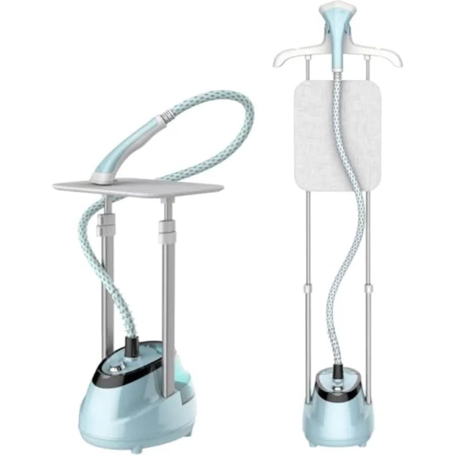 Vaporizzatore Verticale per Vestiti 1350W con Caldaia Turbo, Serbatoio Acqua da 1.6L, 1h di Vapore Continuo, Stiratura a Piatto e Verticale