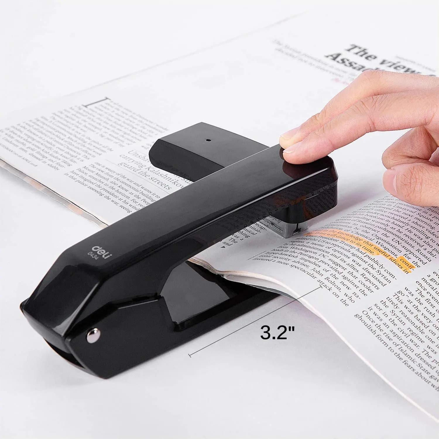 Cucitrice girevole con braccio oscillante Capacità di 25 fogli Cucitrici da tavolo con rotazione di 360 gradi per rilegatura di libretti o libri Nero