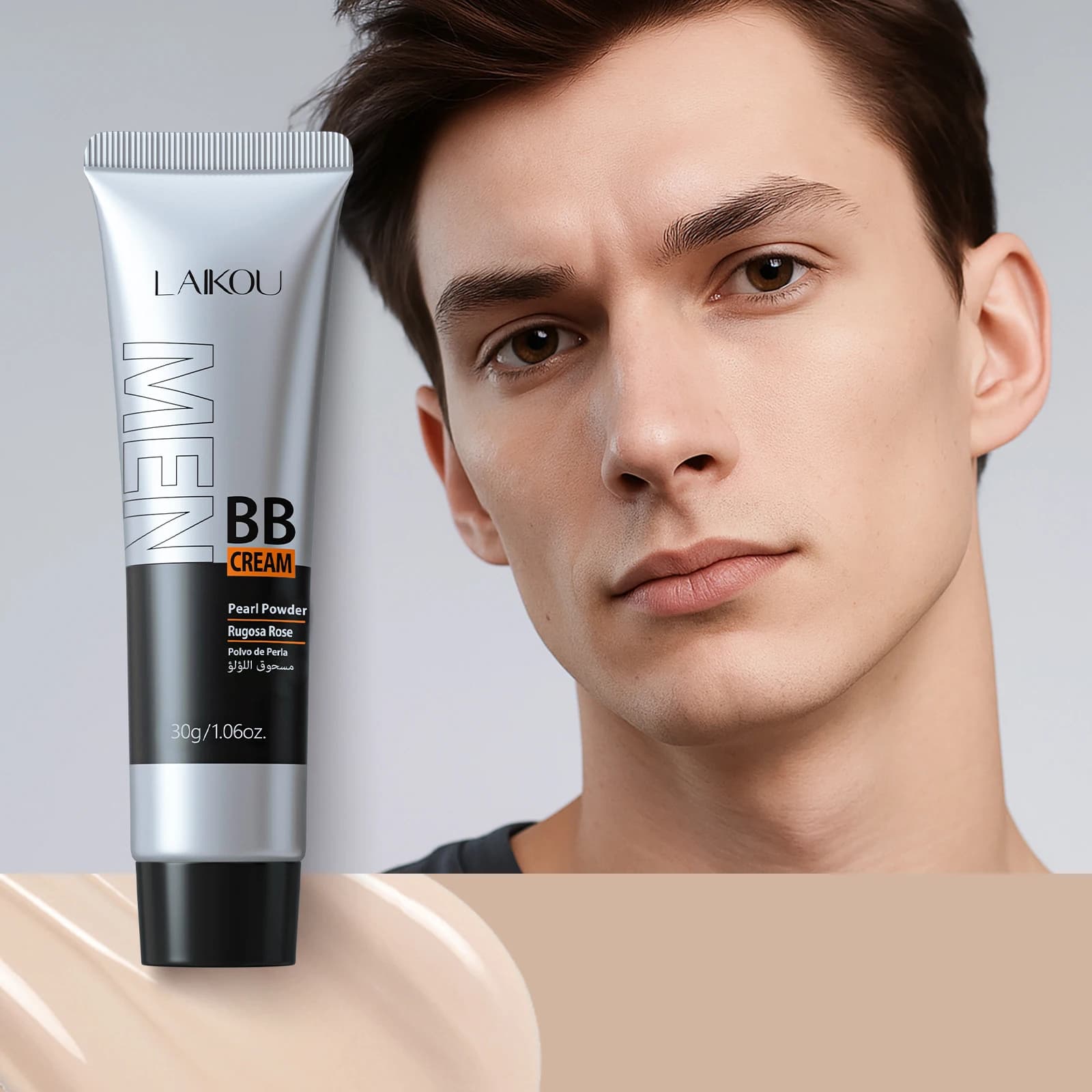 LAIKOU Crema BB per Uomo, Correttore e Fondotinta Naturale, Crema Idratante a Lunga Durata, Cosmetico per il Trucco 30g
