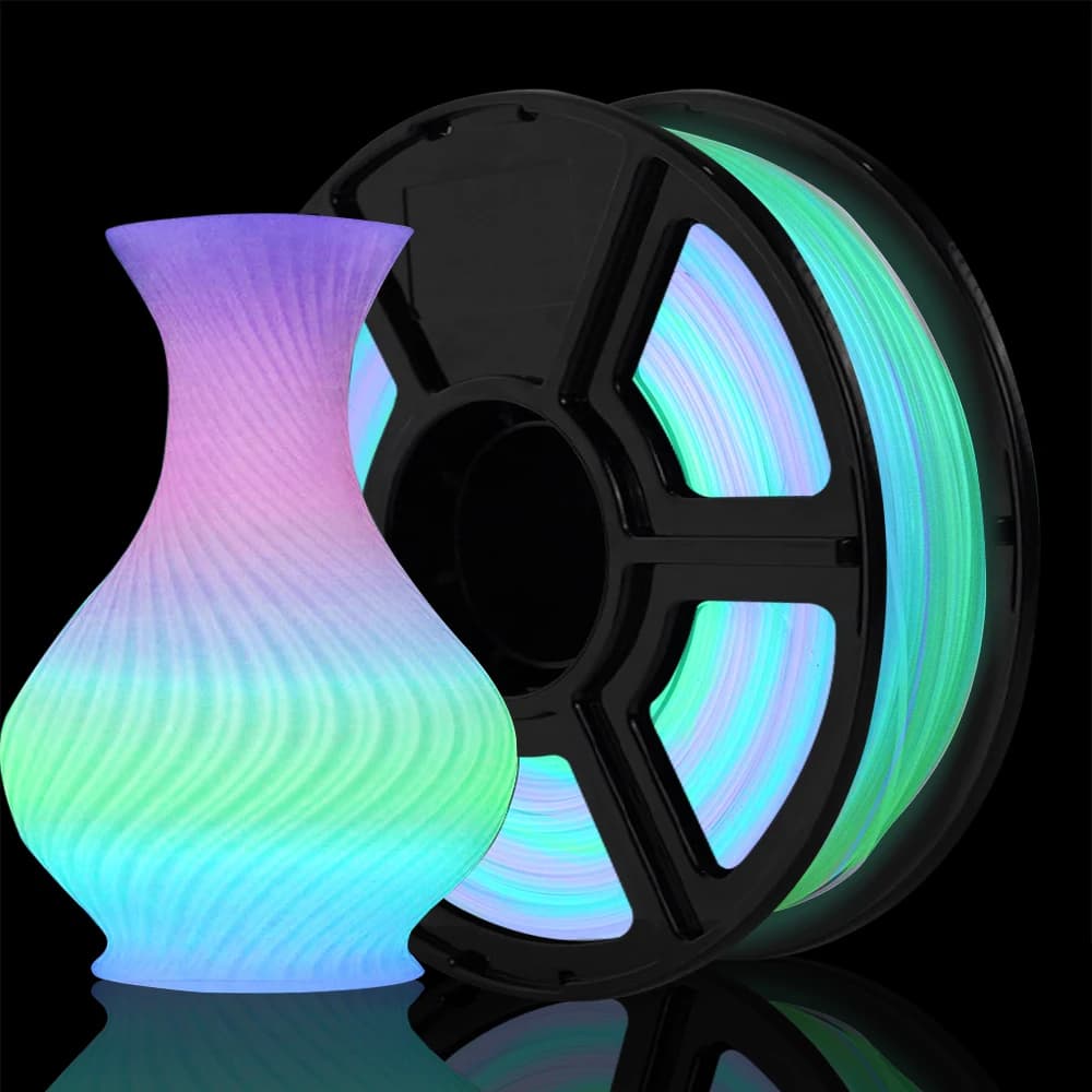 3D Printer Filament 250G PLA Bright Rainbow - 2 styles | Day or white Rainbow turns into Rainbow at night