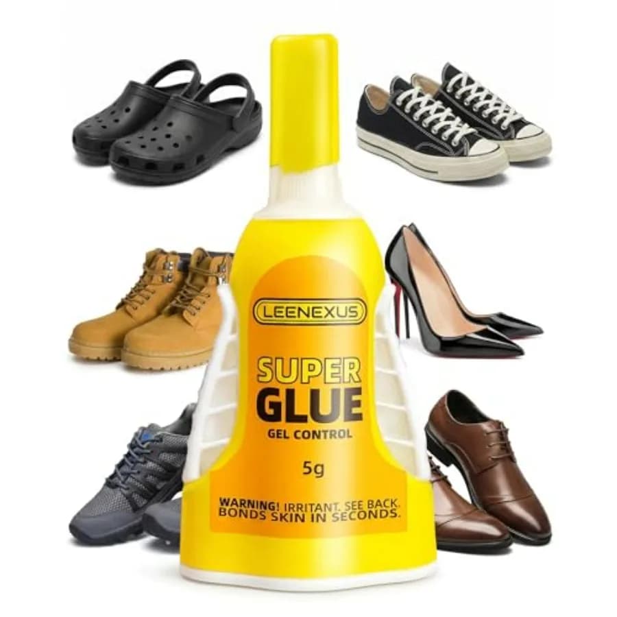 Super and Cement for s Gel CA Heavy Duty Instant Bond, Waterproof Clear Sole Repair for Sneakers, Heels, Boots, Sandals, Tennis