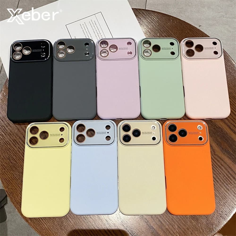 Custodia in silicone liquido di protezione per fotocamera completa di lusso per iPhone 17 16 15 13 12 14 Pro Max Plus Cover morbida opaca antiurto Air Slim