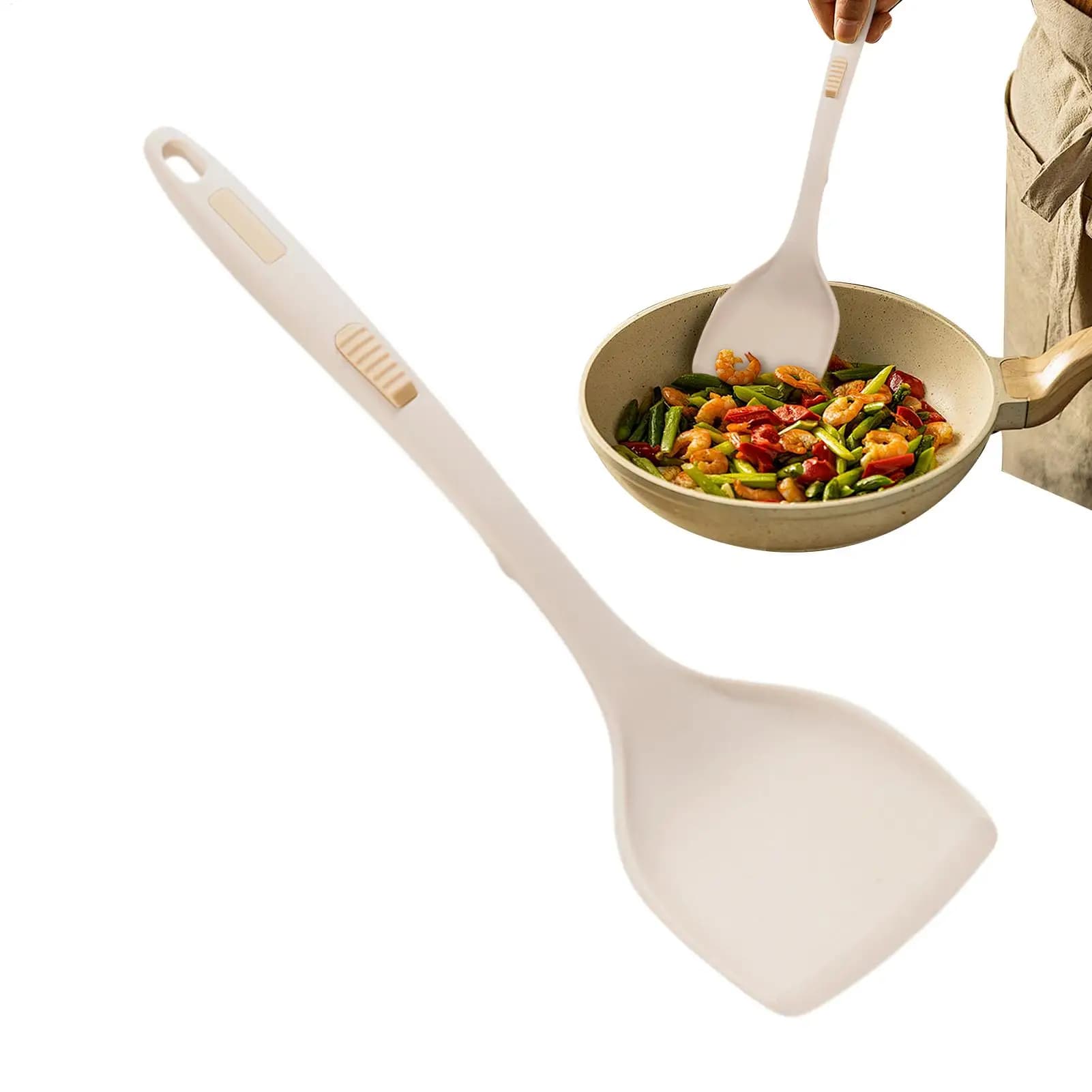 Silicone Spatula Heat Resistant Long Handle Kitchen Tools Non-Stick Cooking Spatula Flexible Scraper For Frying Pan Pot Skillet