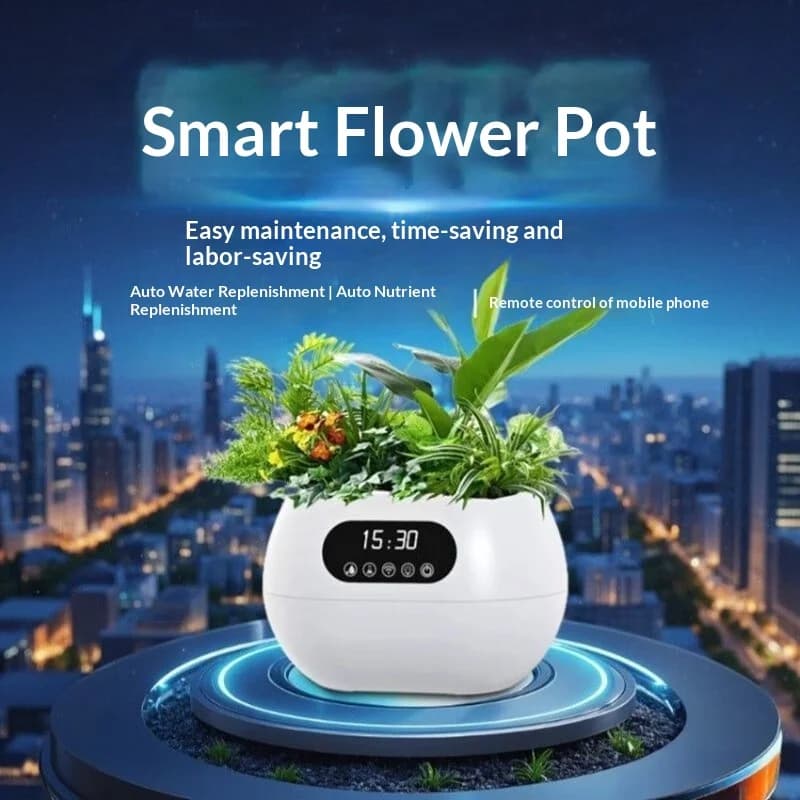 Vaso Intelligente AI con Irrigazione Automatica e Fornitura di Nutrienti, Controllo Remoto da Smartphone, Decorazione da Scrivania, Regalo Creativo