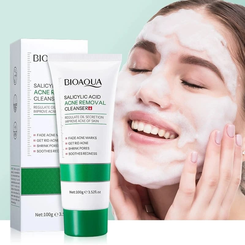 1/2pcs BIOAQUA Acido Salicilico Detergente Viso Trattamento Dell'acne Idratante Controllo del Petrolio Schiuma di Lavaggio Del Viso Detergente Viso Cura Della Pelle