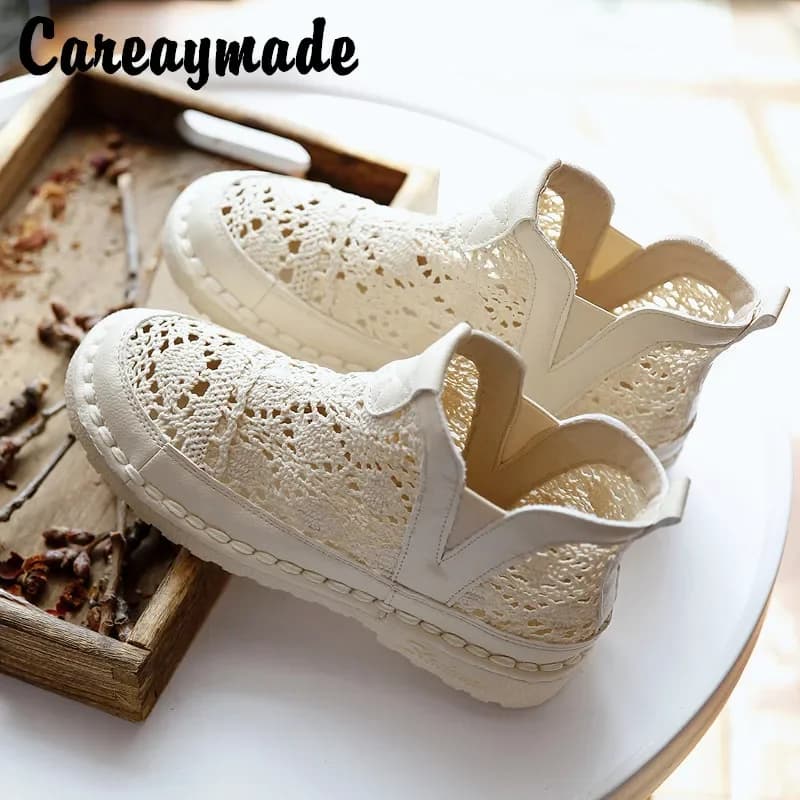 Careaymade-Scarpe da donna in rete intrecciata a mano nuovi stivali estivi in rete con suola morbida e sandali casual traspiranti, colori personalizzabili