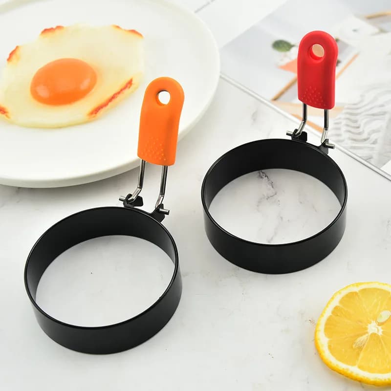 Stampo per pancake con anello per uova in acciaio inossidabile, antiaderente, forma rotonda spessa per la colazione, cucinare hamburger, patty, utensile da cucina