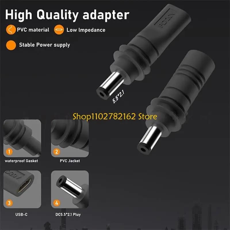 547B High Efficiency Chargers Adapter For Mini USB C/DC5521 To DC5521 Male