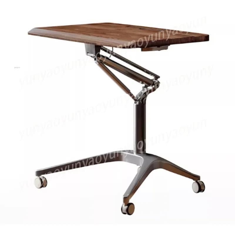 Pneumatic Height Adjustable Standing Desk Mobile Laptop Sit Stand Workstation Home Office Small Table Organizer