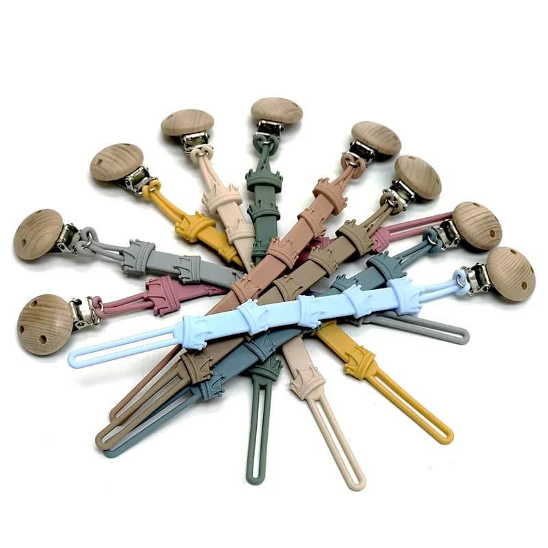 Catena per ciuccio Ciuccio in silicone per bambini Catena anti-goccia Catena multifunzionale per bambini in silicone anti-goccia Giocattolo Clip per ciuccio Massaggiagengive