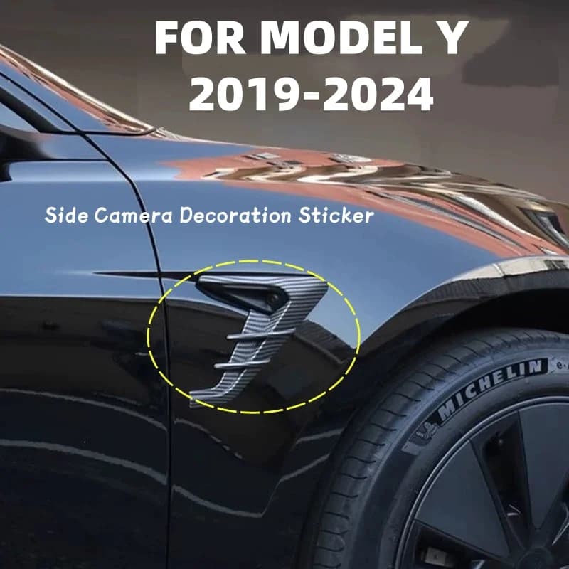 Car Side Camera Protection Covers Kit Scratch Resistant Decoration Sticker Modification Accessories For Tesla Model Y 2019-2023