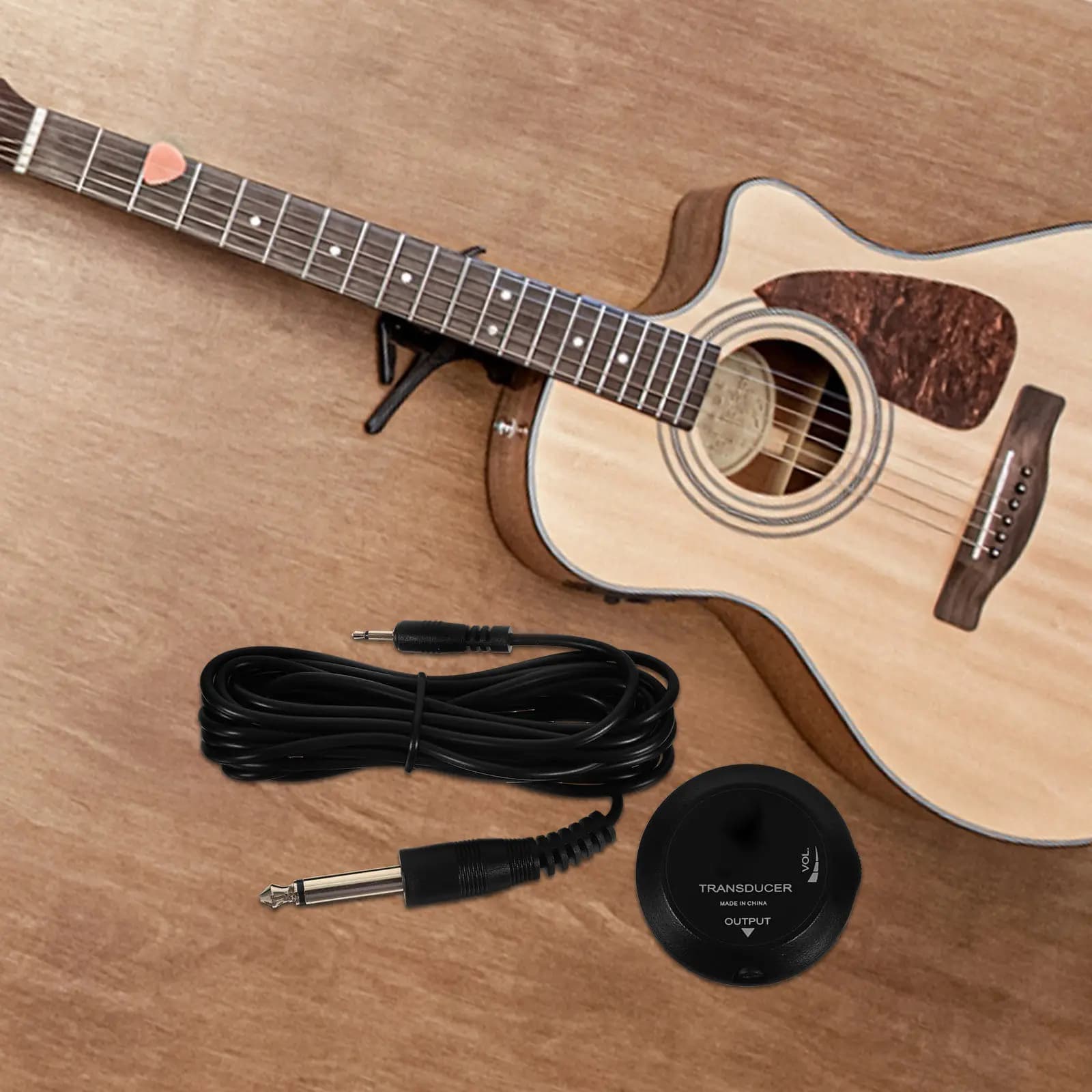 Guitar Pickup Transducer Compact Acoustic Instrument Sensor for Ukulele Easy Install Music Accessory