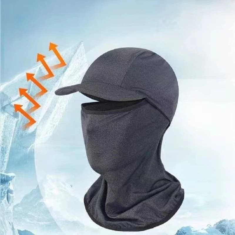 Protezione solare Copertura per il viso Cappello con cappuccio Protezione UV Copricapo in seta di ghiaccio per uomo Donna Ciclismo Arrampicata Corsa Protezione solare Cappuccio da equitazione