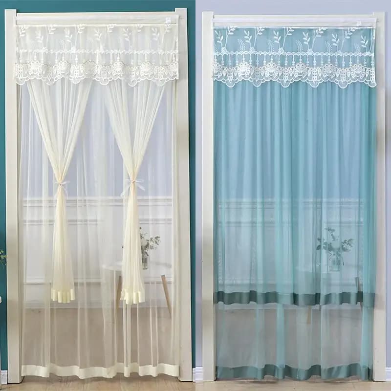 Nuova Tenda da Porta Estiva Anti-Zanzare in Pizzo, Senza Foratura, Doppia Funzione, Divisorio per Casa e Camera da Letto, Tenda Ventilata