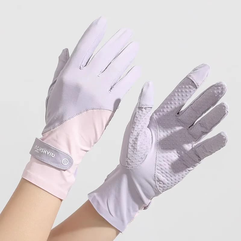 UV-protective Gloves for Women, Made of Cool Silk Fabric, Summer Touchscreen-compatible Outdoor Cycling Gloves