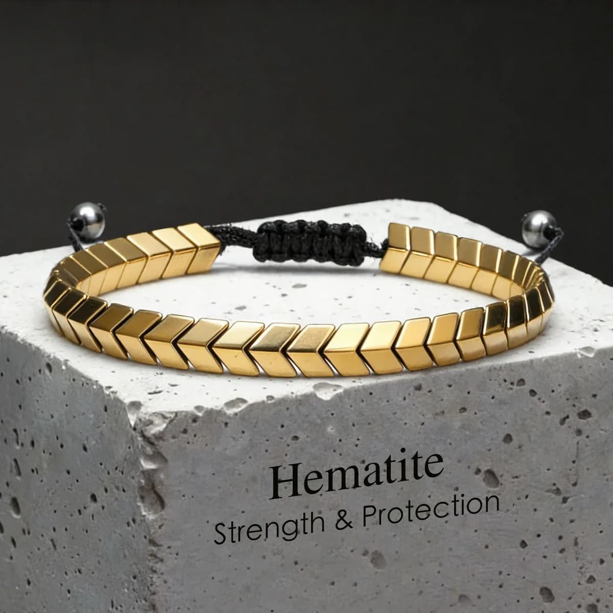 Braccialetti con perline di pietra a forma di freccia in ematite Bracciale per terapia magnetica per perdita di peso per donna Uomo Gioielli unisex per assistenza sanitaria alla moda