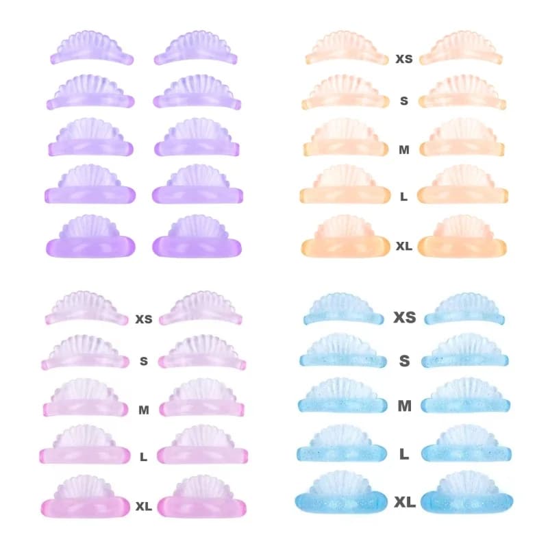 5 pairs of bearings for permanent eyelashes rods for lifting 3D shell shape silicone eyelashes extension eyelashes for shield makeup accessories