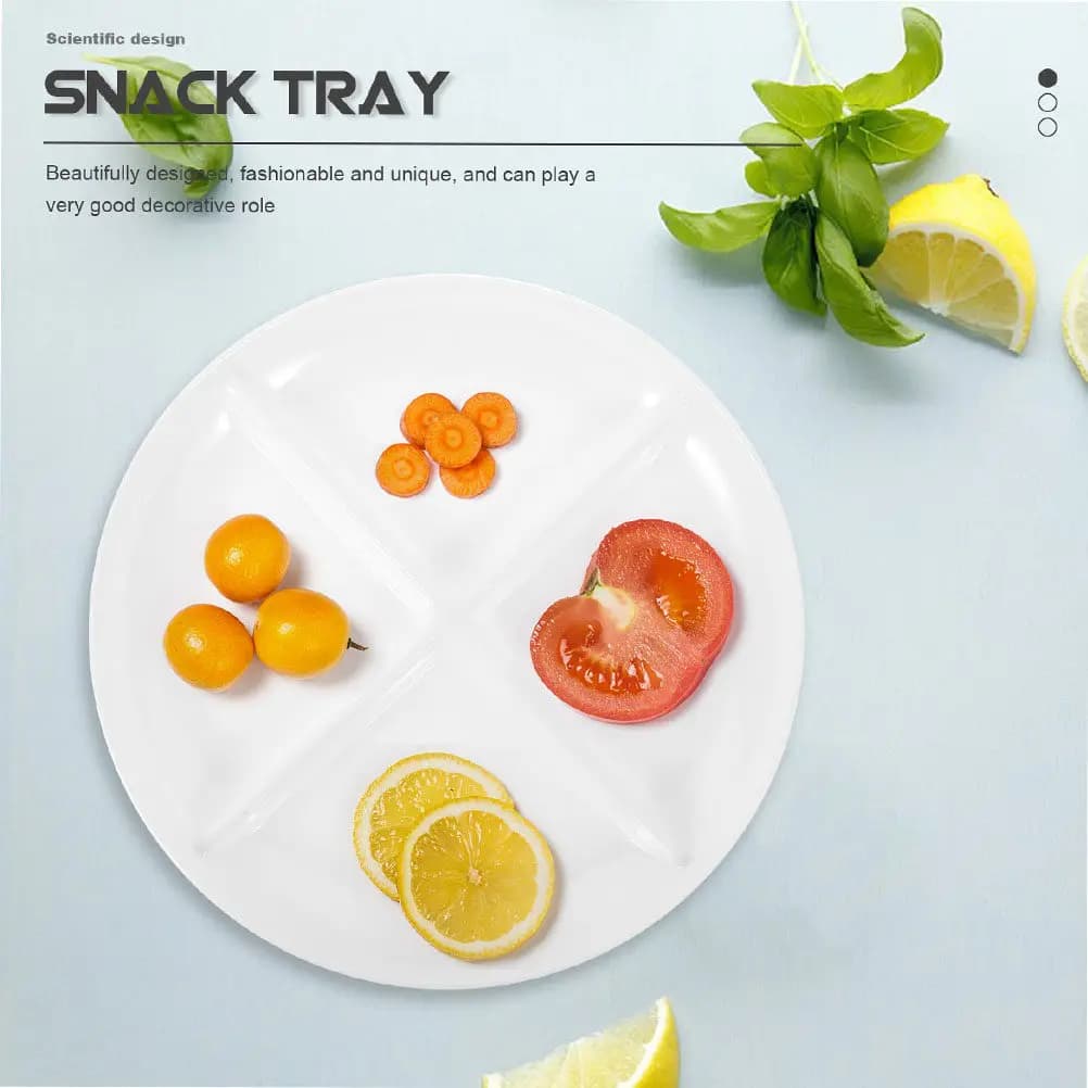 2 piatti divisi per snack, vassoio multi-scomparto per conservare alimenti come frutta secca, noci, caramelle, biscotti, ideali per feste, matrimoni e banchetti.