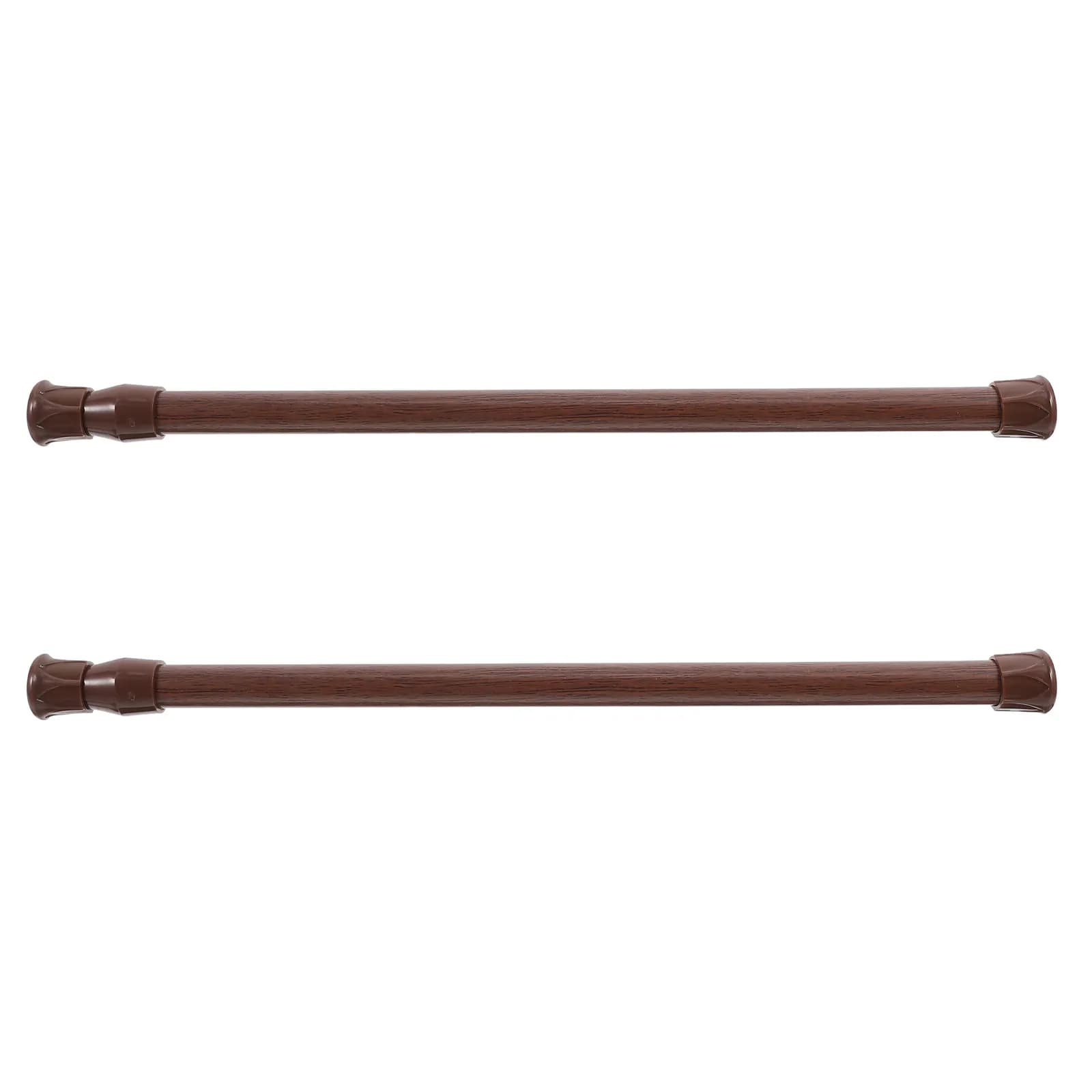 2Pcs Telescopic No-Drill Curtain Rod 30-50Cm Diameter 1.3cm Metal Tension Rod for Windows Bathroom Dorm Closet Use