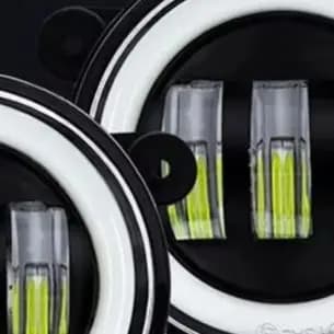 2 pezzi di fari fendinebbia a LED da 3,5 pollici con anello bianco e giallo per fari di veicoli fuoristrada, adatti alla maggior parte dei veicoli