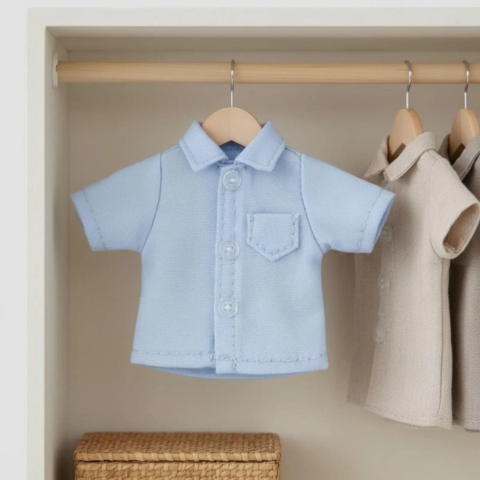 Miniature Button-up Shirt Informal Design OB11 Doll Shirt Short Sleeve Doll Top for Hobbyists