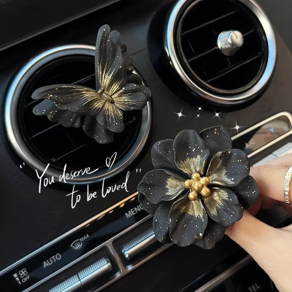 Deodorante per Auto di Lusso a Forma di Farfalla Nera, Diffusore in Pietra per Cruscotto, Decorazione Universale per Interni Auto, Ornamento Aromaterapico, Regalo