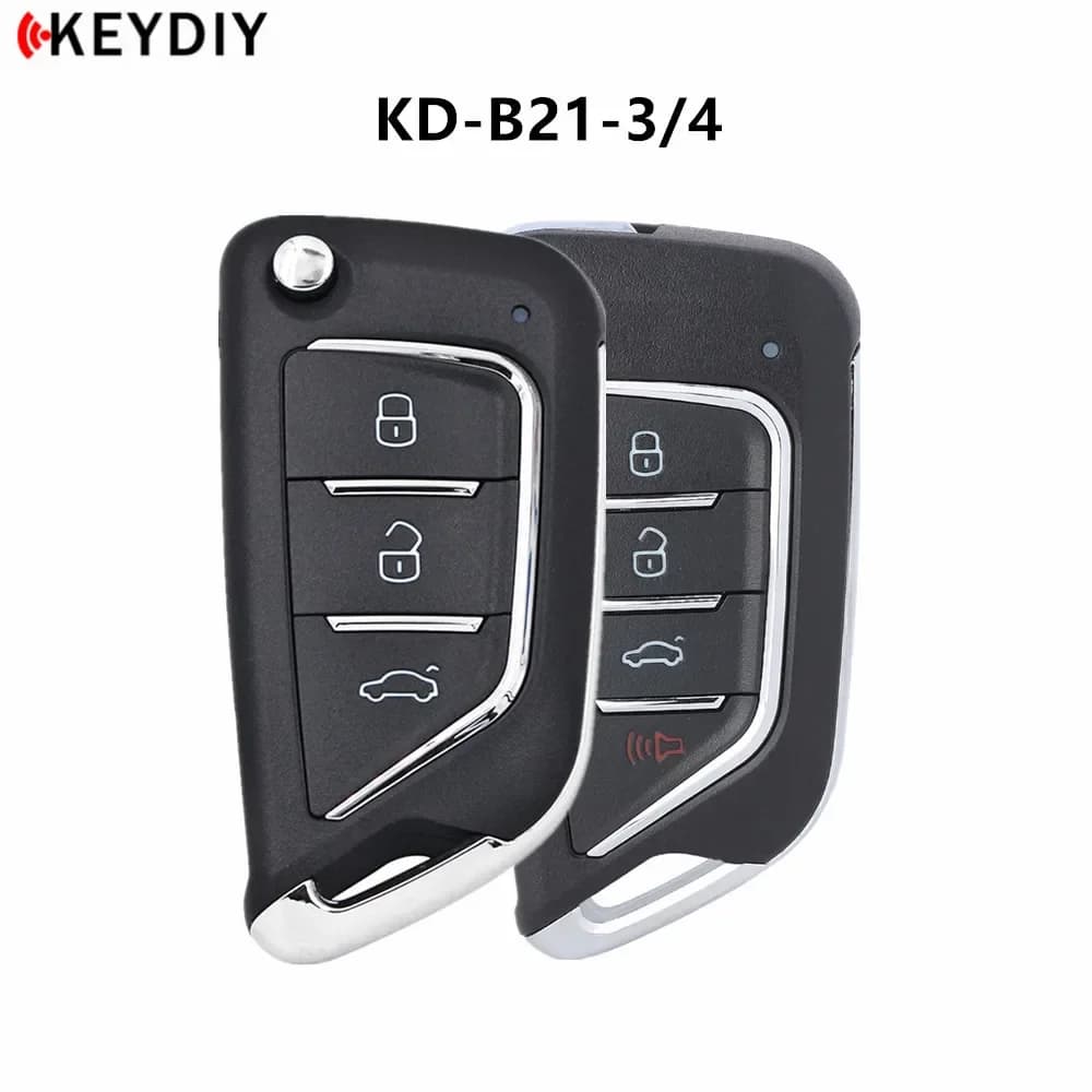 Telecomando auto KEYDIY KD MINI B21-3 B21-4 NB21-4 a 3/4 pulsanti, chiave grezza per programmatore di chiavi KD900/KD-X2, serie B/NB.