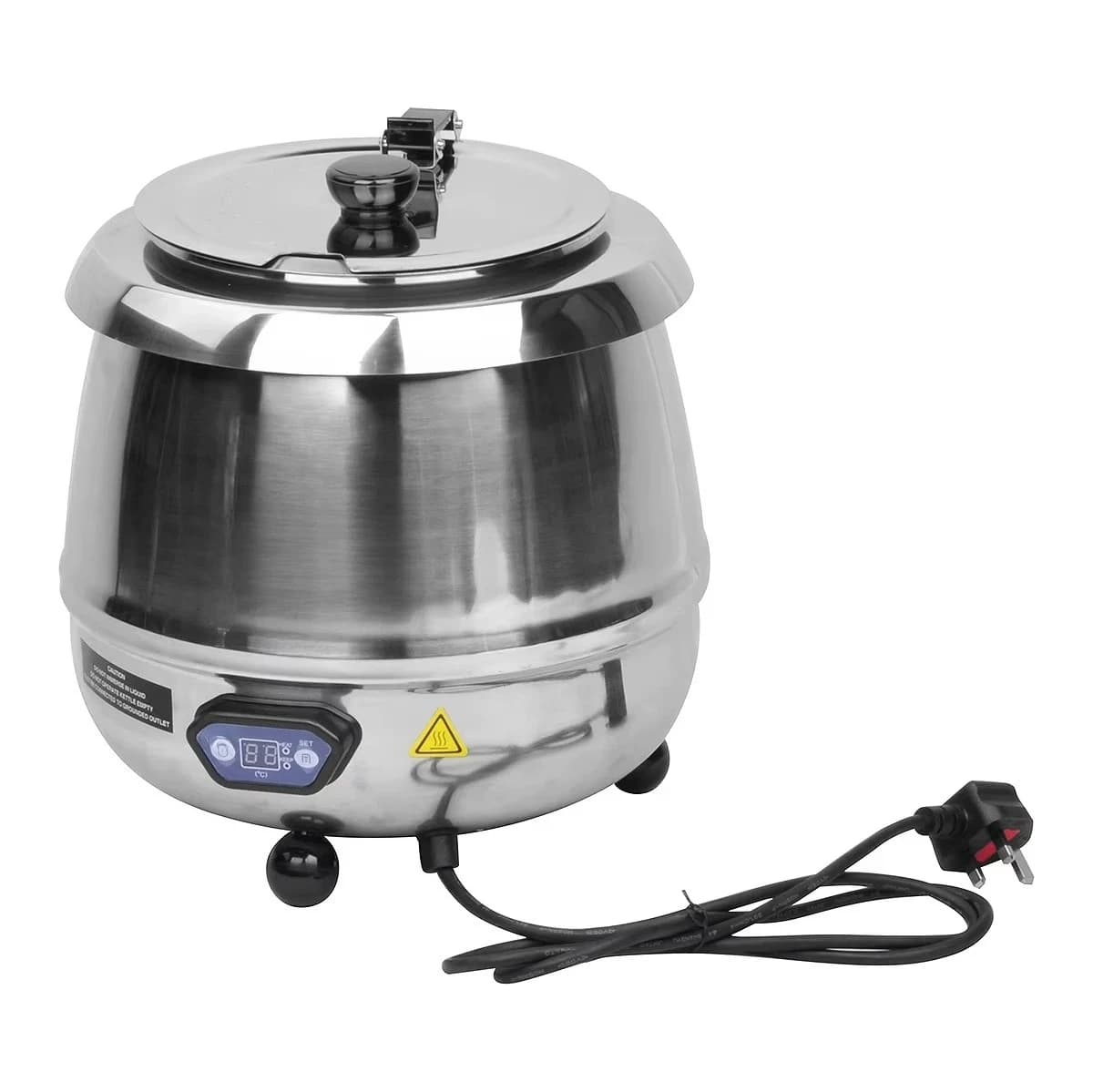Pentola Elettrica per Zuppa in Acciaio Inox da 10L con Controllo Digitale, Certificata ETLCE e RoHS