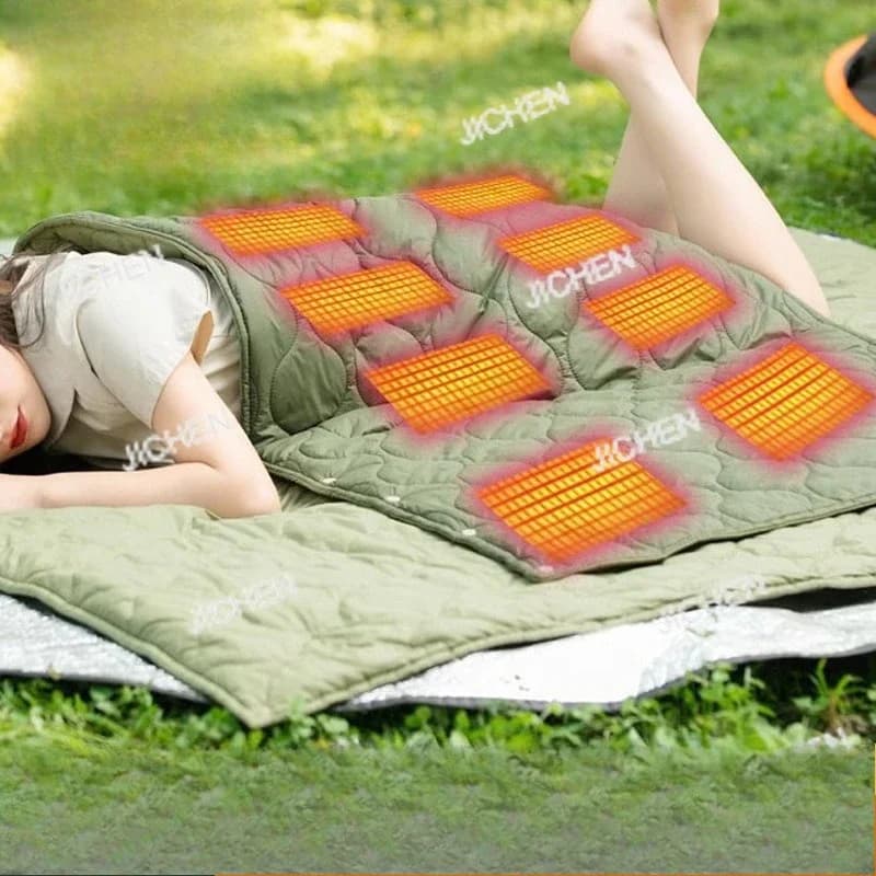 XH Tenda da esterno Coperta elettrica per auto da campeggio Coperta per materasso per auto USB non collegata nella coperta riscaldante elettrica