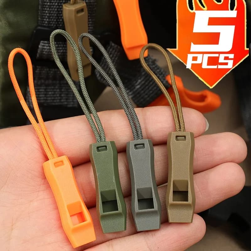 Zaino con cerniera Tirare fischio Mini sopravvivenza Fischio di emergenza Corda per auto Campeggio Escursionismo Attrezzatura di sicurezza Strumento Cordino in plastica