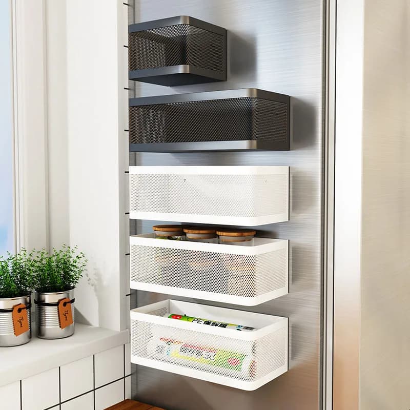 1 Pcs Magnetic Shelf For Fridge Shelves For Whiteboard Classroom Basket Organizer Holder Locker Storage Magnetic Bin Box