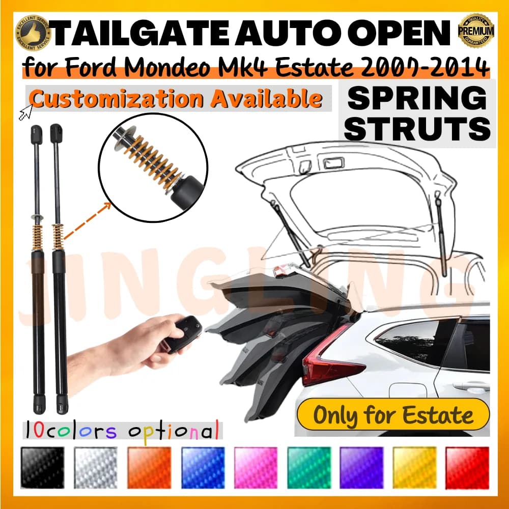 Qty(2) Trunk Struts with Spring for Ford Mondeo Mk4 Estate 2007-2014 Automatic Open Rear Dampers Lift Supports Shock Absorbers