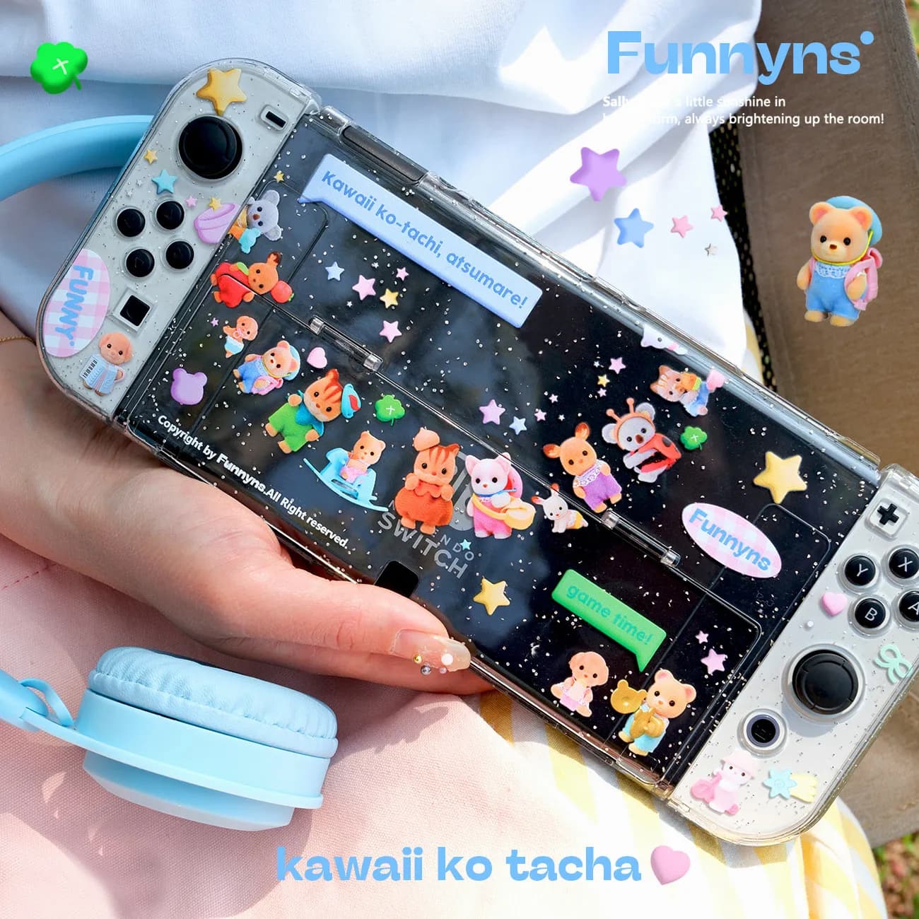 Custodia Protettiva Trasparente Cartoon per Nintendo Switch 2 OLED Lite Console Joy-Con, Cover per Dock e Accessori