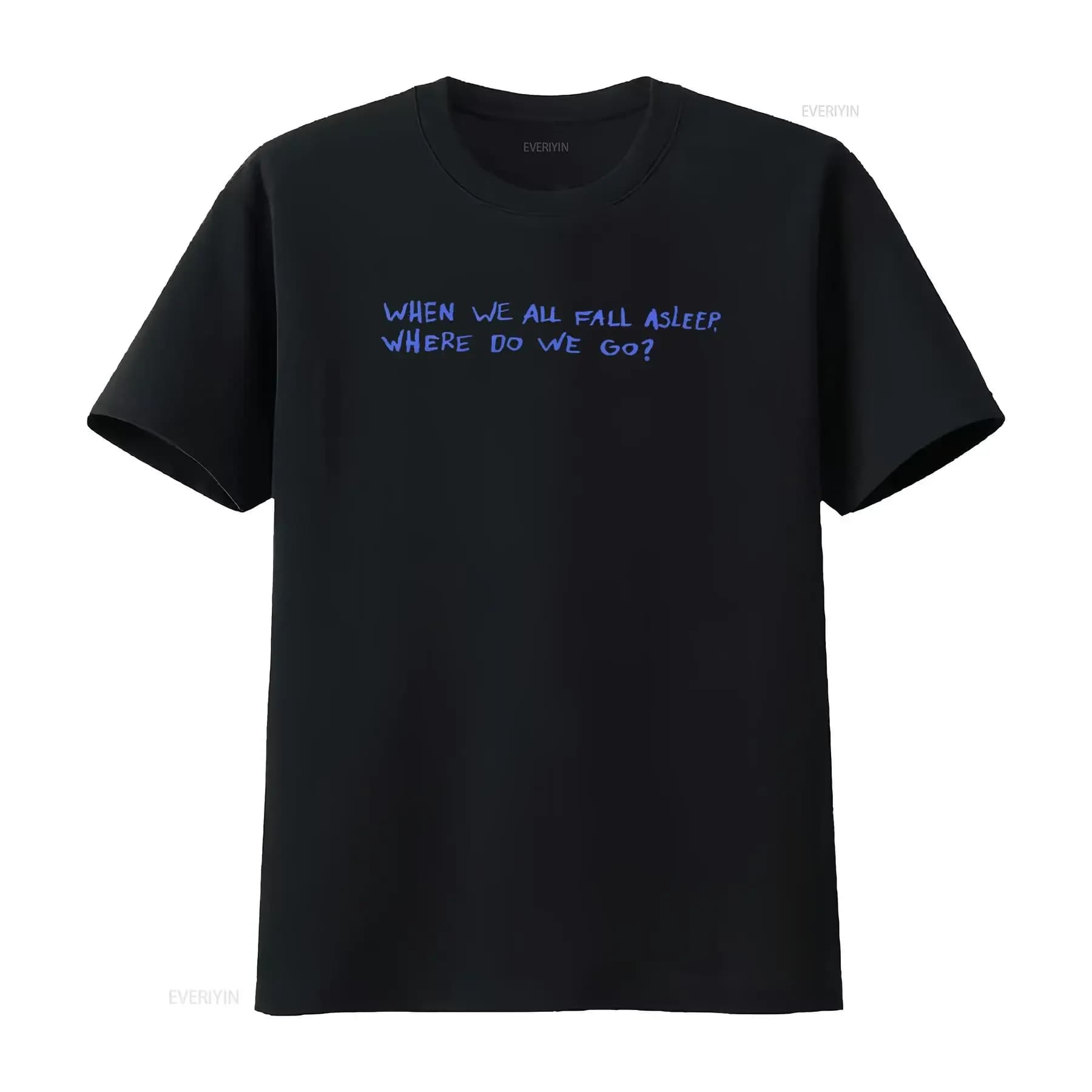 T-shirt da uomo Billie Eilish 'When We All Fall Asleep Where Do Go' disponibile in nuove taglie XS M XL, vintage, effetto lavato, elasticizzato