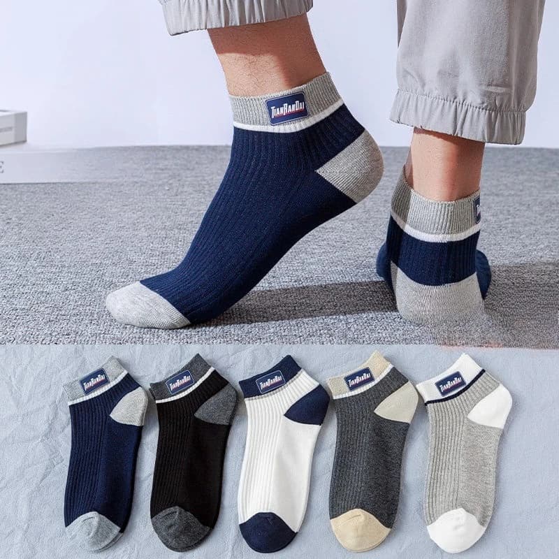 5 Pairs Men Summer Socks Trendy Fashionable Simple Versatile Men Ankle Socks Comfortable Lightweight Breathable Casual Socks
